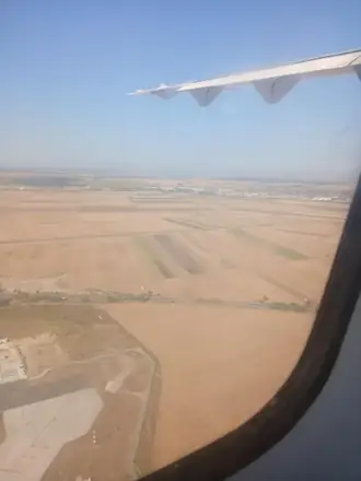 Short final into Otopeni an hour and a half later, harvested fields right up to the airport fence