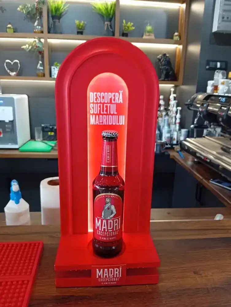 Beer display on the bar