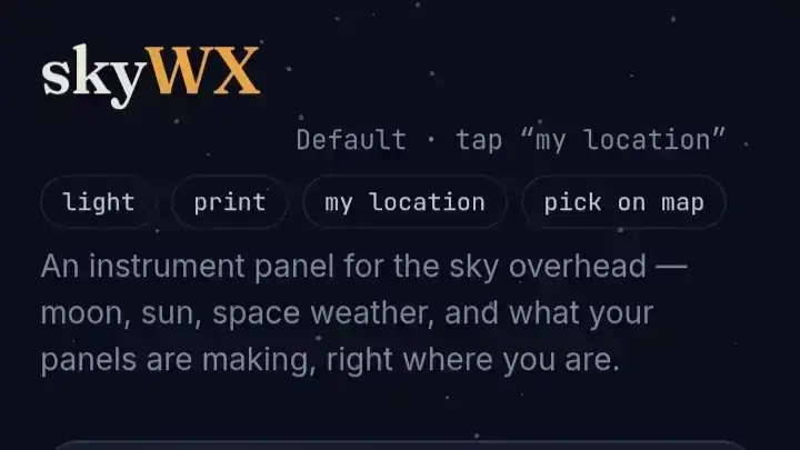 The skyWX website